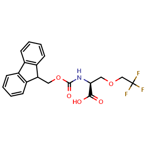 Chemical structure of Fmoc-Ser(CF3CH2)-OH , CAS 2642331-52-8, AChemBlock AD267265