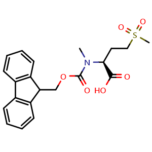 Chemical structure of Fmoc-N-Me-Met(O2)-OH , CAS 2642726-12-1, AChemBlock AD267271