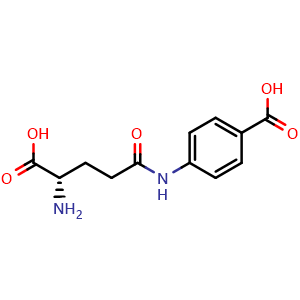 Chemical structure of (S)-4-(4-amino-4-carboxybutanamido)benzoic acid , CAS 2643-70-1, AChemBlock AD267279