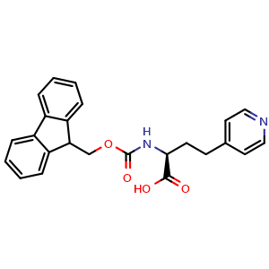 Chemical structure of Fmoc-(S)-2-amino-4-(4-pyridyl)butyric acid , CAS 273222-04-1, AChemBlock AD267299
