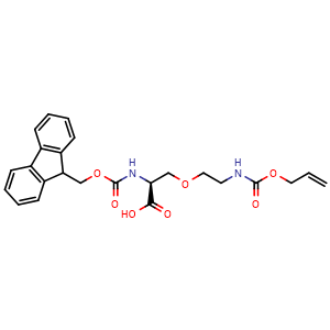 Chemical structure of 1-(9H-Fluoren-9-ylmethyl) (3S)-3-carboxy-9-oxo-5,10-dioxa-2,8-diazatridec-12-enoate , CAS 2782028-47-9, AChemBlock AD267310