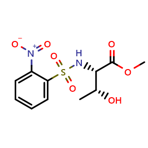 Chemical structure of N-((2-Nitrophenyl)sulfonyl)-L-threonine methyl ester , CAS 283611-26-7, AChemBlock AD267314