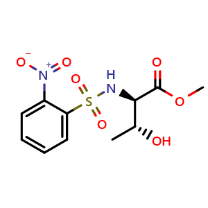 Chemical structure of N-((2-Nitrophenyl)sulfonyl)-D-allothreonine methyl ester , CAS 283611-49-4, AChemBlock AD267315