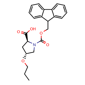 Chemical structure of Fmoc-(4R)-4-propoxy-L-proline , CAS 2865160-81-0, AChemBlock AD267327