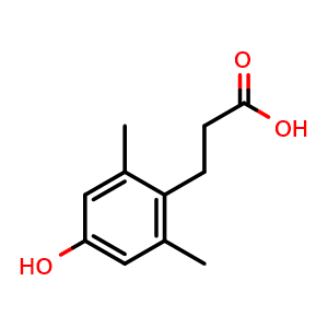 Chemical structure of 3-(4-hydroxy-2,6-dimethylphenyl)propanoic acid , CAS 28981-47-7, AChemBlock AD267332