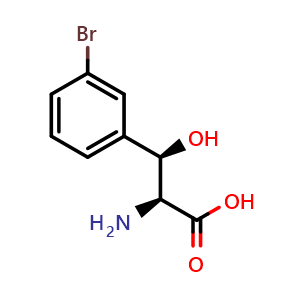 Chemical structure of (2S,3R)-2-amino-3-(3-bromophenyl)-3-hydroxypropanoic acid , CAS 2931506-69-1, AChemBlock AD267343
