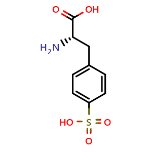 Chemical structure of (S)-2-Amino-3-(4-sulfophenyl)propanoicacid , CAS 34023-49-9, AChemBlock AD267414