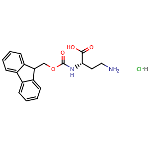 Chemical structure of Fmoc-Dab-OH.HCl , CAS 366491-49-8, AChemBlock AD267423