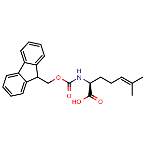 Chemical structure of Fmoc-(S)-2-amino-6-methylhept-5-enoic acid , CAS 369611-72-3, AChemBlock AD267427