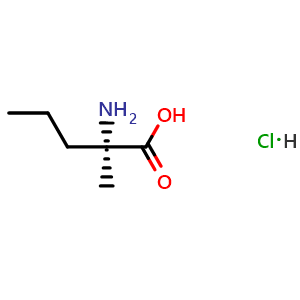Chemical structure of (R)-2-Amino-2-methyl-pentanoic acid hydrochloride , CAS 43177-23-7, AChemBlock AD267444