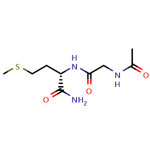 Chemical structure of Ac-Gly-Met-NH2 , CAS 499192-77-7, AChemBlock AD267456
