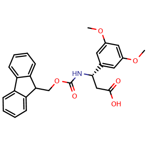 Chemical structure of Fmoc-(S)-3-Amino-3-(3,5-dimethoxy-phenyl)-propionic acid , CAS 501015-38-9, AChemBlock AD267461