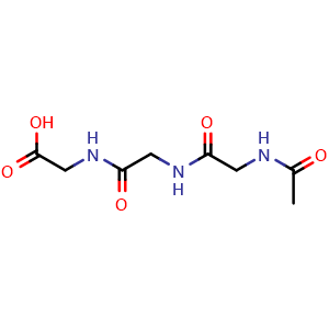 Chemical structure of Ac-Gly-Gly-Gly-OH , CAS 52773-70-3, AChemBlock AD267466