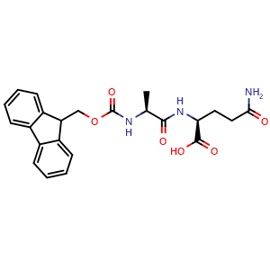 Chemical structure of Fmoc-Ala-Gln-OH , CAS 538334-44-0, AChemBlock AD267468