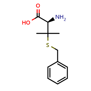 Chemical structure of (R)-2-amino-3-(benzylthio)-3-methylbutanoic acid , CAS 54536-38-8, AChemBlock AD267473