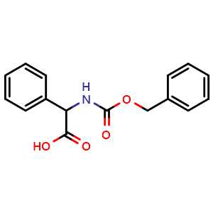 Chemical structure of N-(Benzyloxycarbonyl)-DL-phenylglycine , CAS 60584-76-1, AChemBlock AD267474