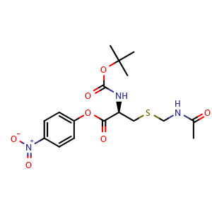 Chemical structure of Boc-Cys(Acm)-ONp , CAS 58651-76-6, AChemBlock AD267484