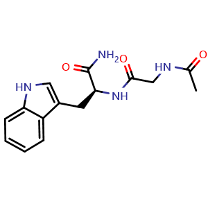 Chemical structure of Ac-Gly-Trp-NH2 , CAS 58761-05-0, AChemBlock AD267485