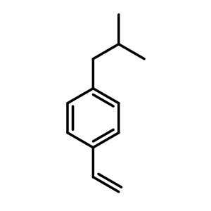 Chemical structure of 1-Isobutyl-4-vinylbenzene , CAS 63444-56-4, AChemBlock AD267494