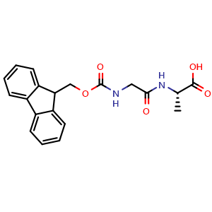 Chemical structure of Fmoc-Gly-Ala-OH , CAS 71952-99-3, AChemBlock AD267509