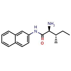 Chemical structure of (2S,3S)-2-amino-3-methyl-N-(naphthalen-2-yl)pentanamide , CAS 732-84-3, AChemBlock AD267512