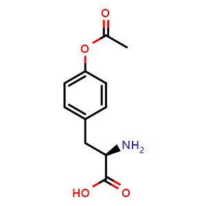Chemical structure of O-acetyl-D-tyrosine , CAS 803632-76-0, AChemBlock AD267538