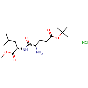 Chemical structure of rac-tert-Butyl (R)-4-amino-5-(((R)-1-methoxy-4-methyl-1-oxopentan-2-yl)amino)-5-oxopentanoate hydrochloride , CAS 85101-25-3, AChemBlock AD267549