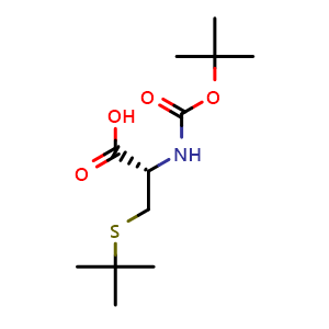 Chemical structure of Boc-D-Cys(tBu)-OH , CAS 872211-02-4, AChemBlock AD267560