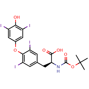 Chemical structure of Boc-L-Thyroxine , CAS 88404-22-2, AChemBlock AD267565
