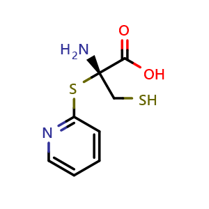 Chemical structure of rac-(R)-2-amino-3-mercapto-2-(pyridin-2-ylthio)propanoic acid , CAS 88442-68-6, AChemBlock AD267566