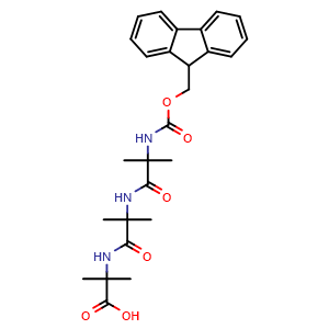 Chemical structure of Fmoc-Aib-Aib-Aib-OH , CAS 889133-42-0, AChemBlock AD267567