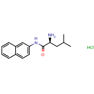 Chemical structure of rac-(R)-2-amino-4-methyl-N-(naphthalen-2-yl)pentanamide hydrochloride , CAS 893-36-7, AChemBlock AD267569