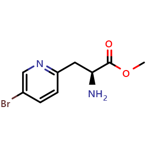 Chemical structure of (S)-methyl 2-amino-3-(5-bromopyridin-2-yl)propanoate , CAS 938222-41-4, AChemBlock AD267583