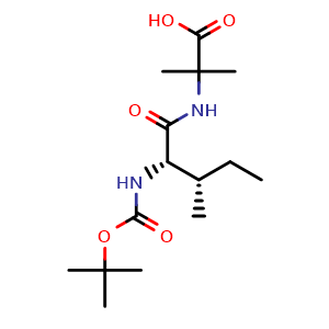 Chemical structure of Boc-Ile-Aib-OH , CAS 952400-12-3, AChemBlock AD267596