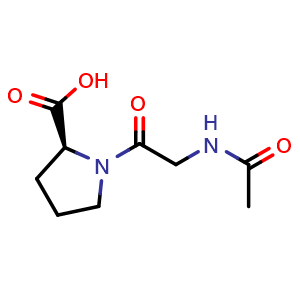 Chemical structure of Ac-Gly-Pro-OH , CAS 99783-45-6, AChemBlock AD267611