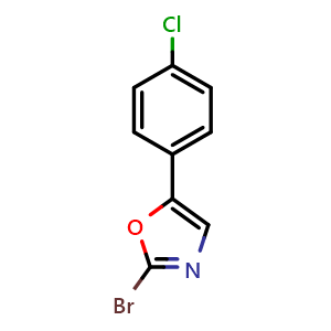 Chemical structure of 2-bromo-5-(4-chlorophenyl)oxazole , CAS 1895362-03-4, AChemBlock AD267633