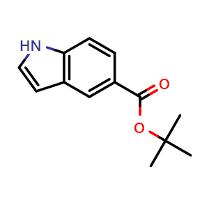 Chemical structure of tert-Butyl 1H-indole-5-carboxylate , CAS 741606-16-6, AChemBlock AD267647