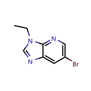 Chemical structure of 6-Bromo-3-ethyl-3H-imidazo[4,5-b]pyridine , CAS 1033202-59-3, AChemBlock AD267665