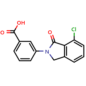 Chemical structure of 3-(7-chloro-1-oxoisoindolin-2-yl)benzoic acid , CAS 1044921-12-1, AChemBlock AD267669