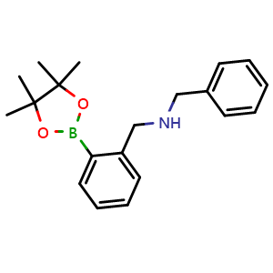 Chemical structure of N-Benzyl-1-(2-(4,4,5,5-tetramethyl-1,3,2-dioxaborolan-2-yl)phenyl)methanamine , CAS 1150271-53-6, AChemBlock AD267685