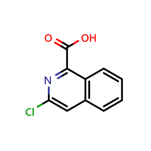 Chemical structure of 3-chloroisoquinoline-1-carboxylic acid , CAS 1179149-10-0, AChemBlock AD267688