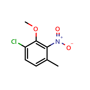 Chemical structure of 1-Chloro-2-methoxy-4-methyl-3-nitrobenzene , CAS 1195296-55-9, AChemBlock AD267692