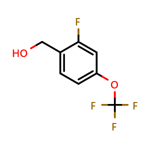 Chemical structure of (2-Fluoro-4-(trifluoromethoxy)phenyl)methanol , CAS 1240257-07-1, AChemBlock AD267709
