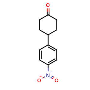 Chemical structure of 4-(4-Nitrophenyl)cyclohexan-1-one , CAS 124500-60-3, AChemBlock AD267710