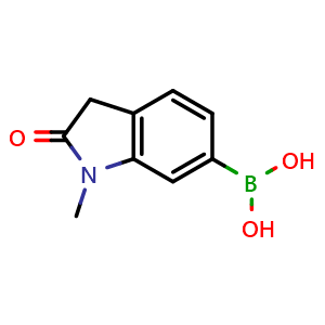 Chemical structure of (1-methyl-2-oxoindolin-6-yl)boronic acid , CAS 1260433-35-9, AChemBlock AD267716