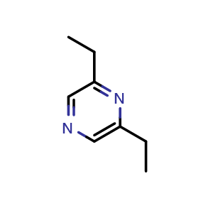 Chemical structure of 2,6-Diethylpyrazine , CAS 13067-27-1, AChemBlock AD267731