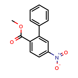 Chemical structure of Methyl 5-nitro-[1,1'-biphenyl]-2-carboxylate , CAS 131249-78-0, AChemBlock AD267734