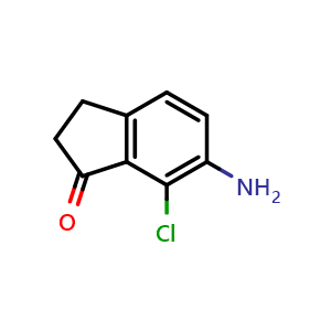 Chemical structure of 6-Amino-7-chloro-2,3-dihydro-1H-inden-1-one , CAS 1337838-19-3, AChemBlock AD267740
