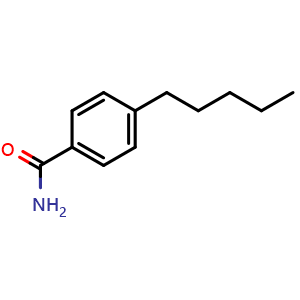Chemical structure of 4-pentylbenzamide , CAS 138913-07-2, AChemBlock AD267758
