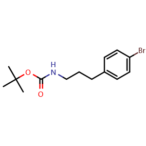 Chemical structure of tert-Butyl (3-(4-bromophenyl)propyl)carbamate , CAS 1394898-68-0, AChemBlock AD267761